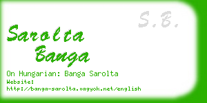 sarolta banga business card